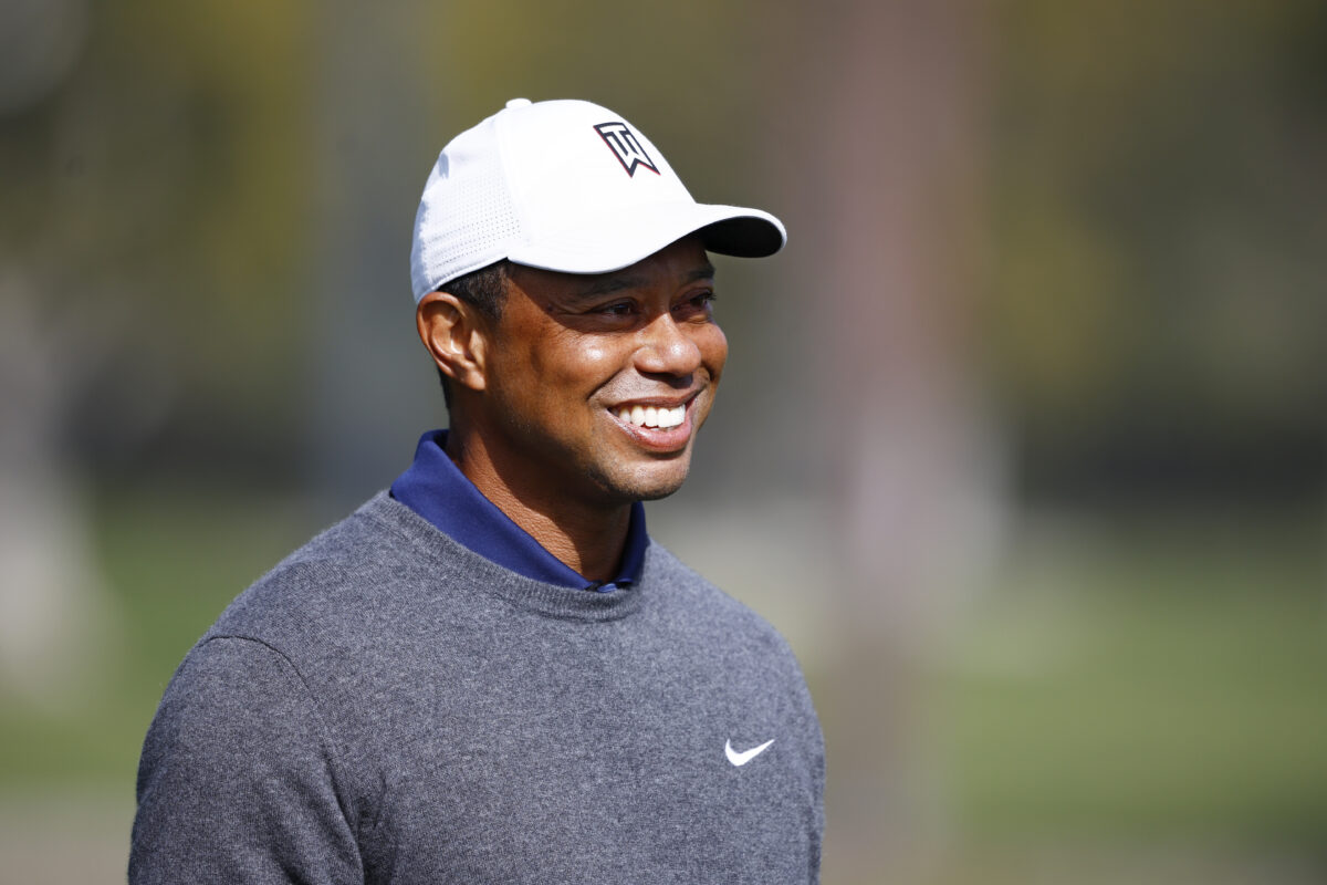 Watch: Tiger Woods on the range at Pebble Beach while hosting junior event