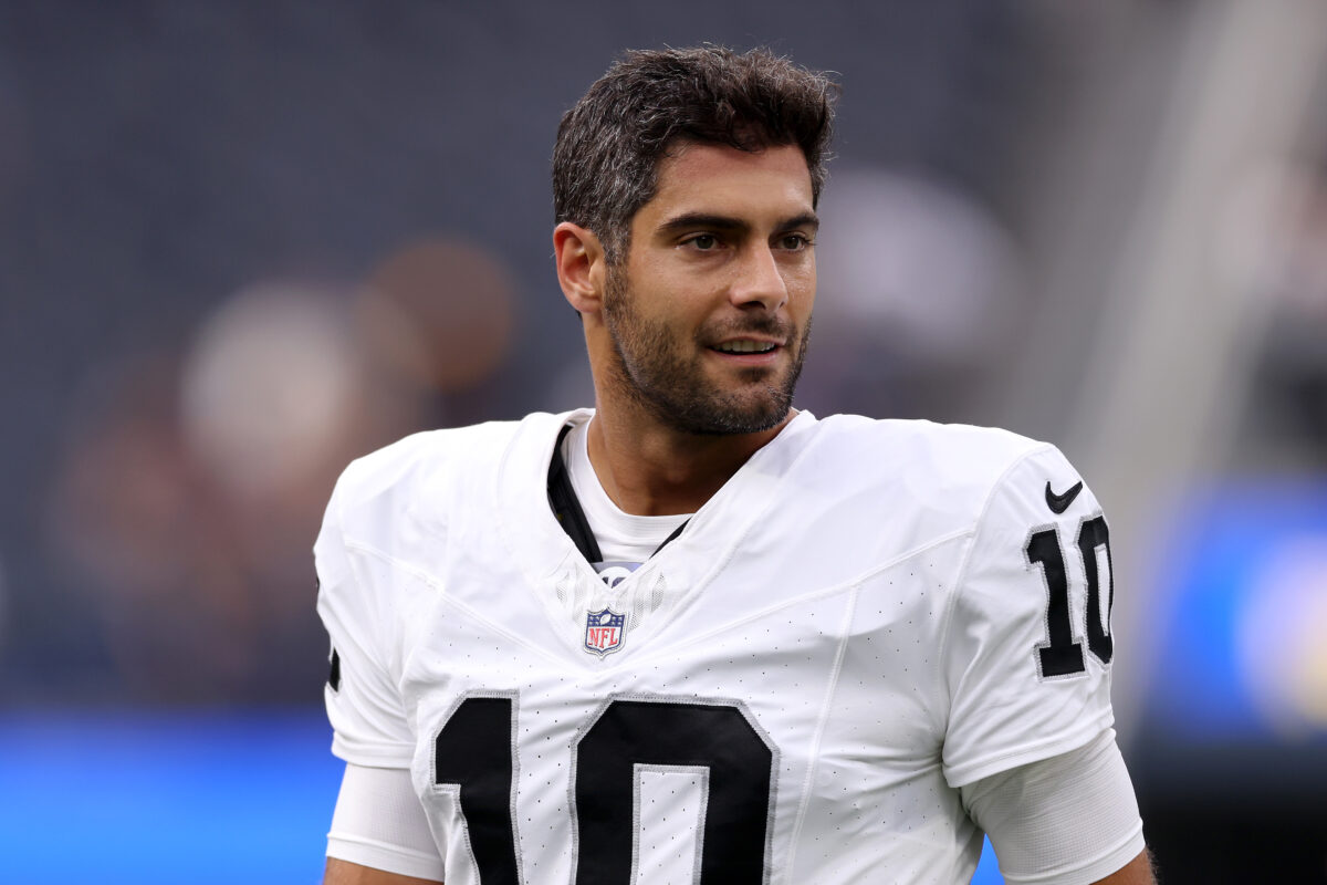 QB Jimmy Garoppolo, CB Nate Hobbs both OUT Sunday for Raiders, no starters announced