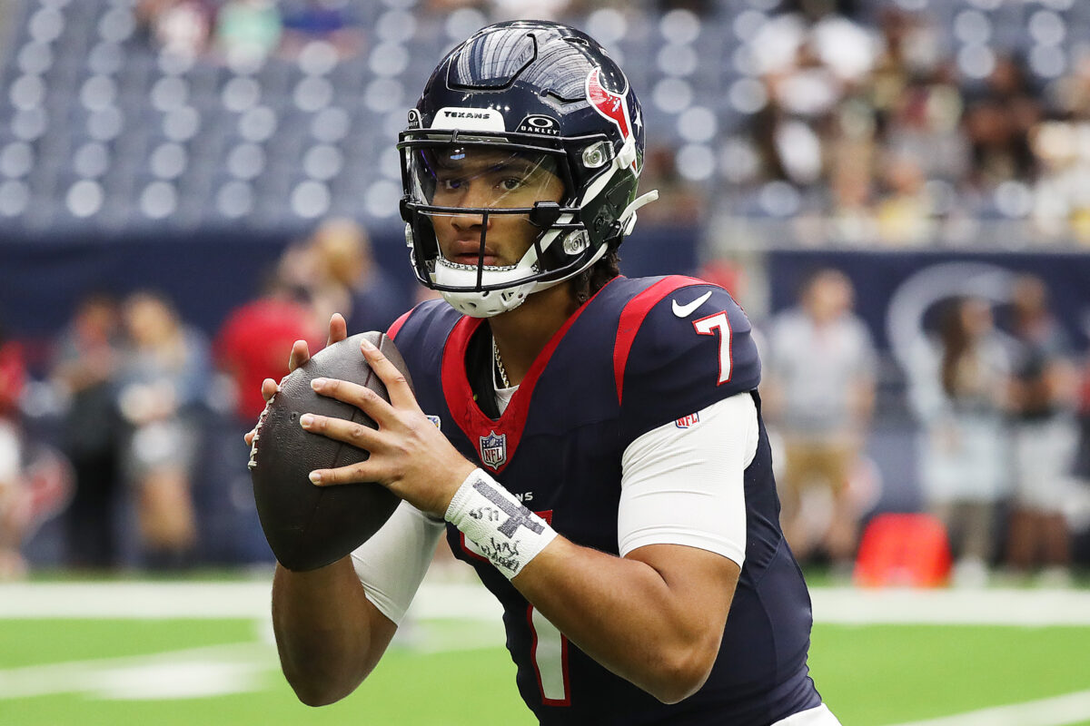 WATCH: QB C.J. Stroud throws first interception but Texans still keep possession