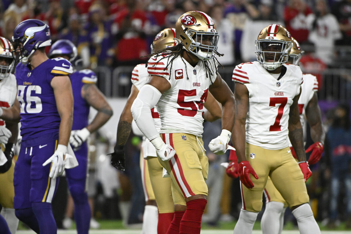 Watch: 49ers’ Fred Warner stops Vikings’ tush push with must-see play on goal line