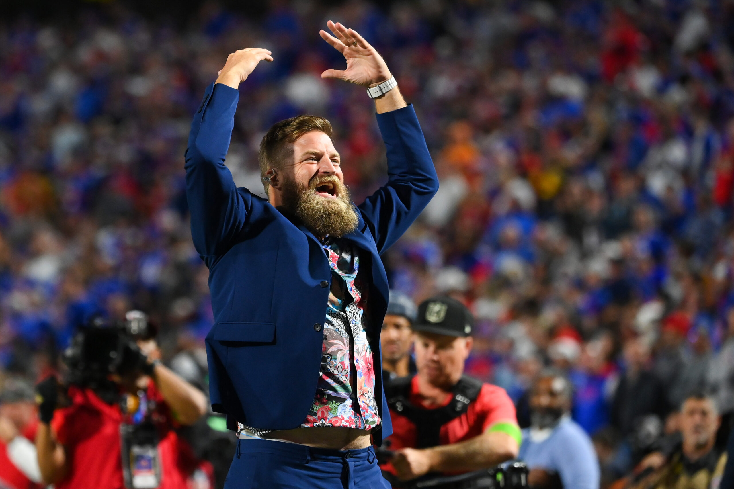 Man of his word: Ryan Fitzpatrick goes shirtless after Bills win