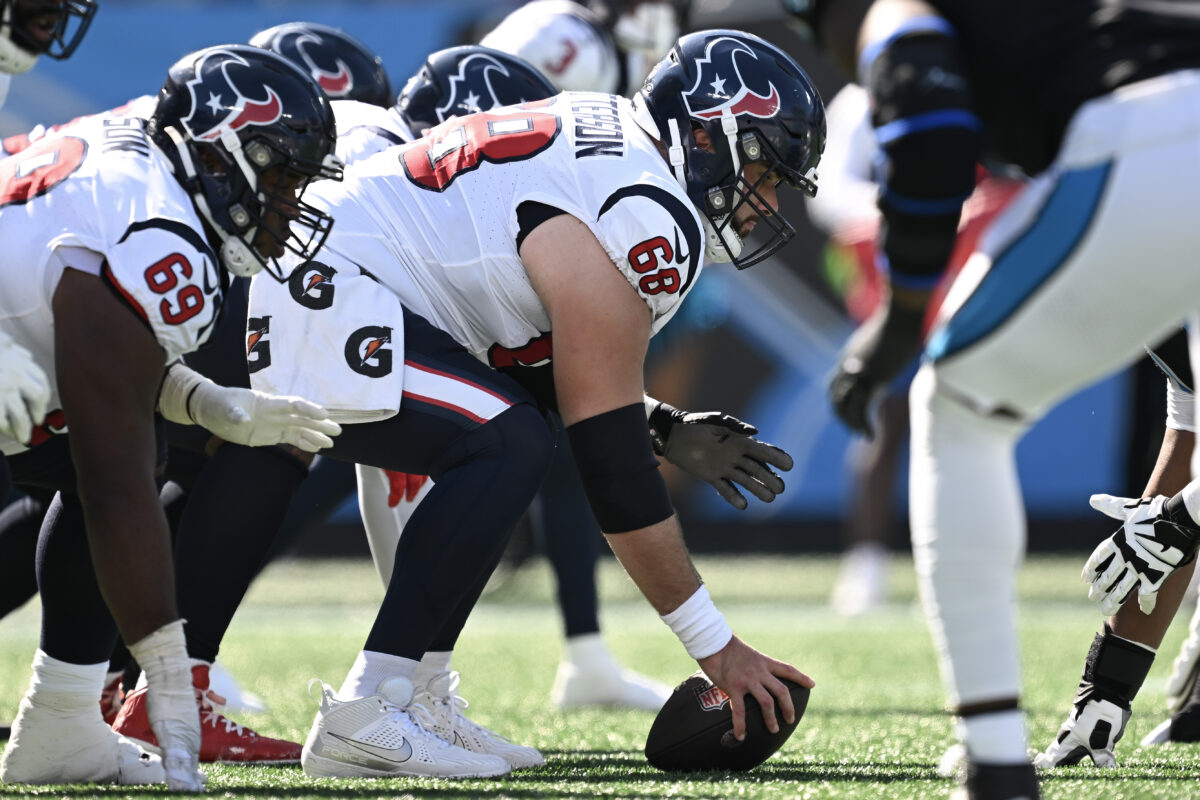Report: Texans C Jarrett Patterson sustained broken ankle against the Panthers