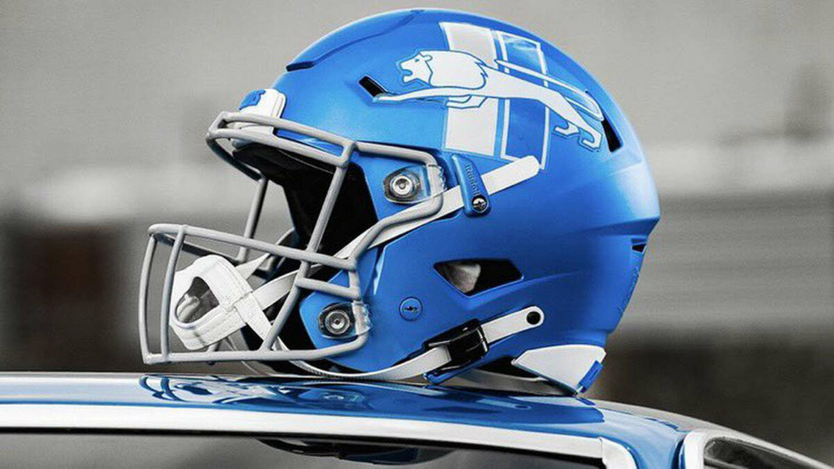 Lions break out the blue alternate helmets for practice