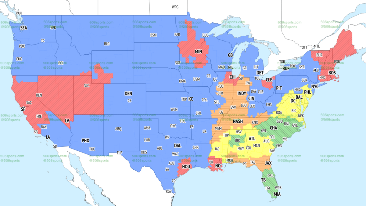 NFL Week 6 TV broadcast maps