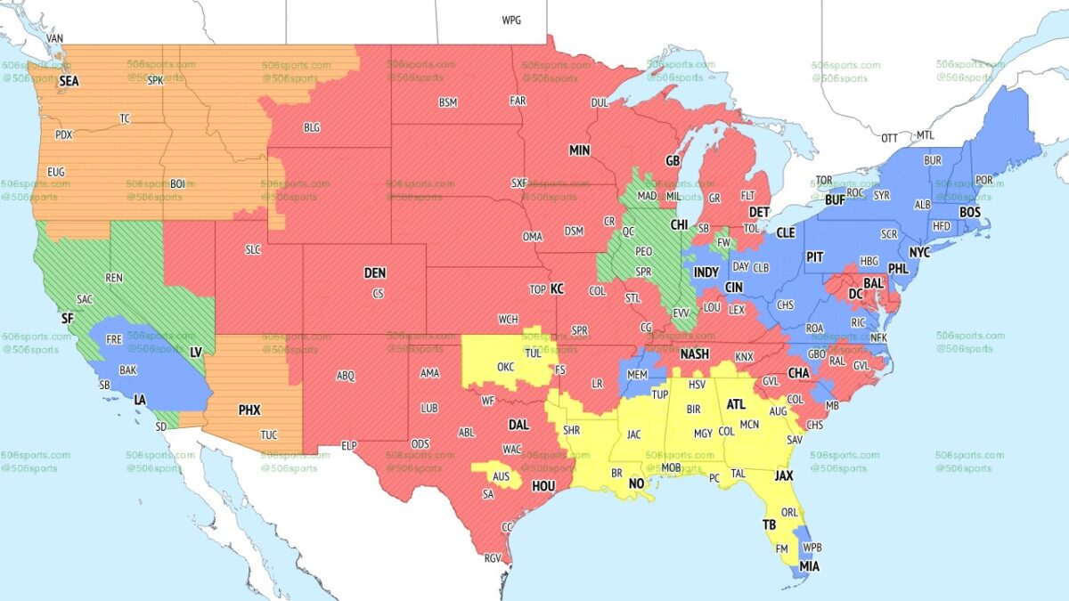 NFL Week 7 TV broadcast maps
