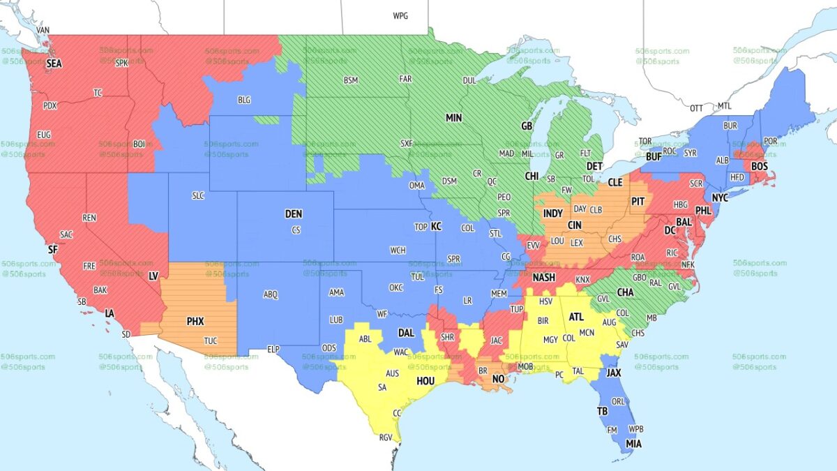 NFL Week 5 TV broadcast maps