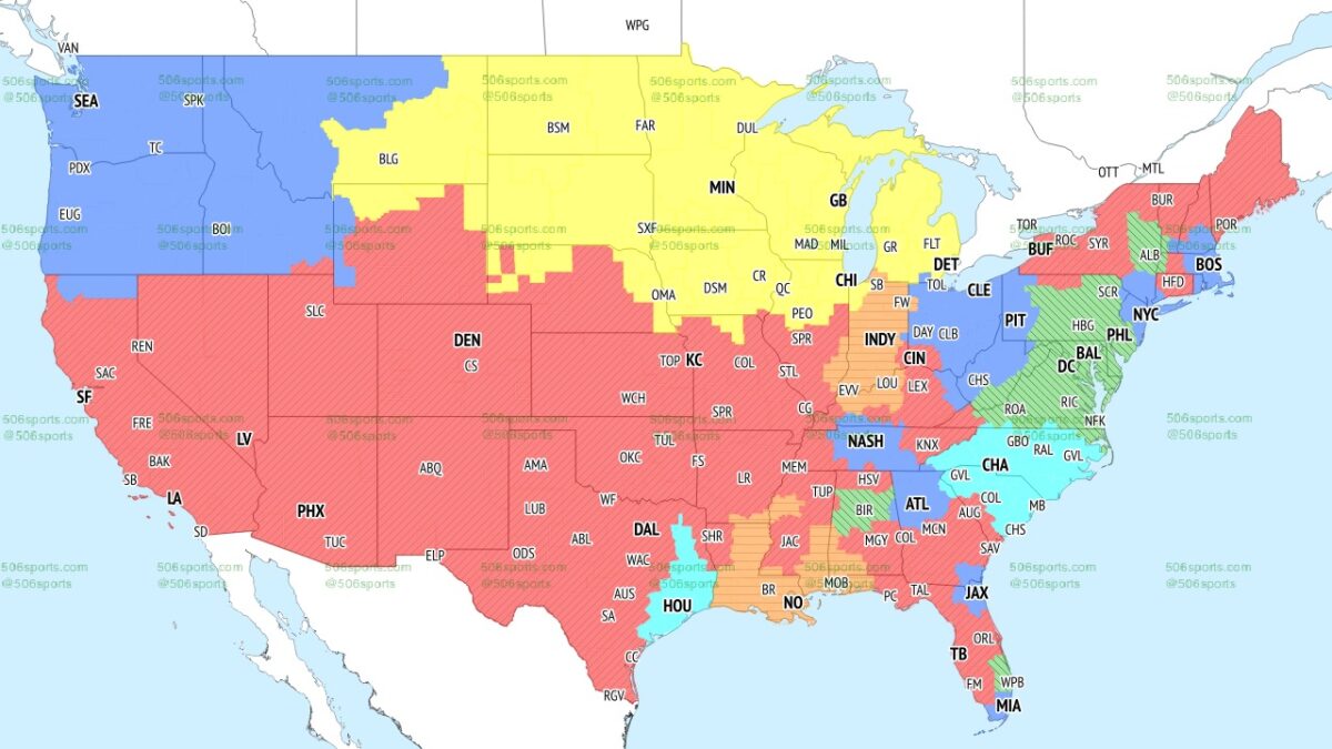 NFL Week 8 TV Broadcast Maps