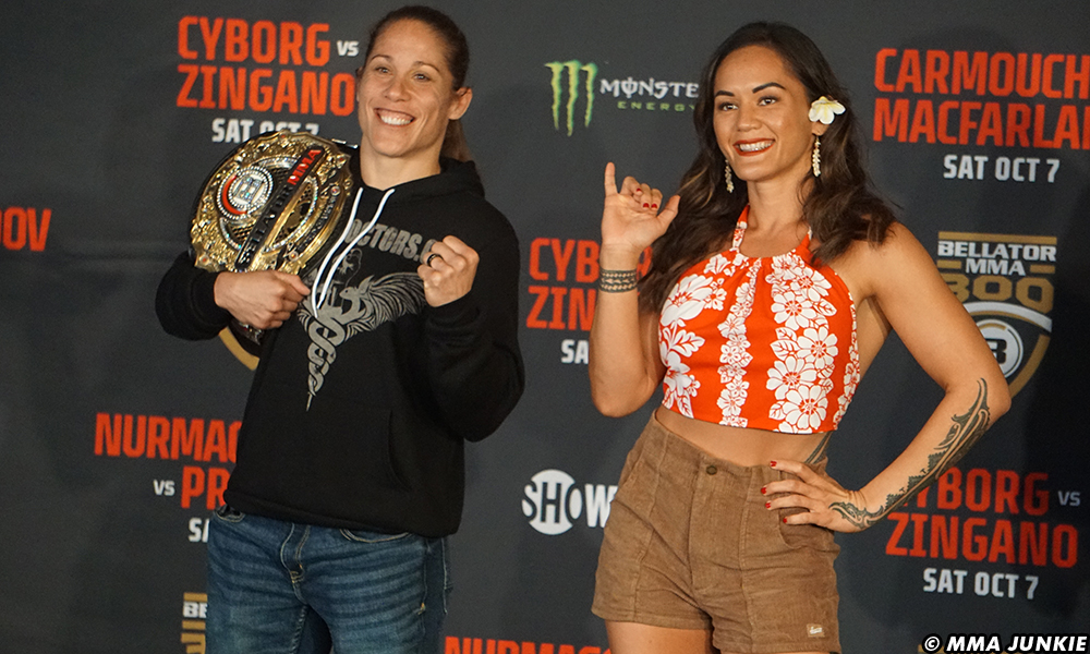 Bellator 300 video: Friends, teammates Liz Carmouche and Ilima-Lei Macfarlane have first official faceoff in San Diego