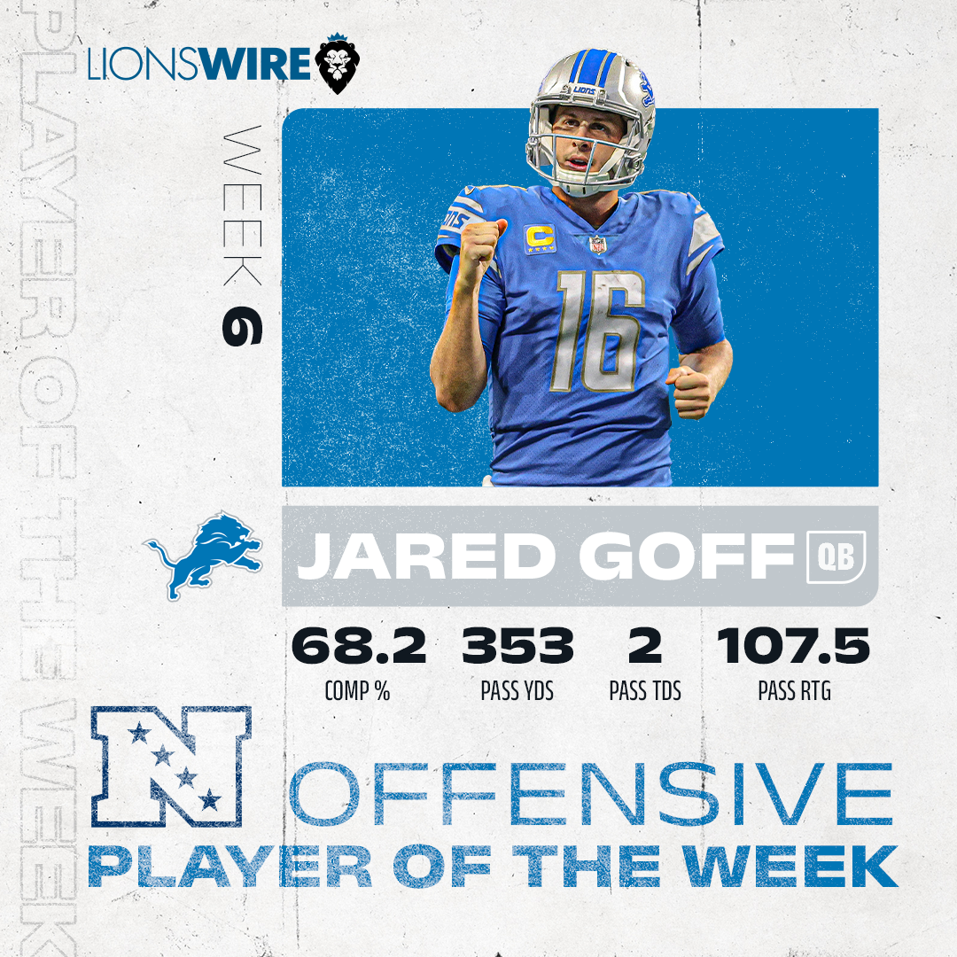 Jared Goff wins the NFC Offensive Player of the Week