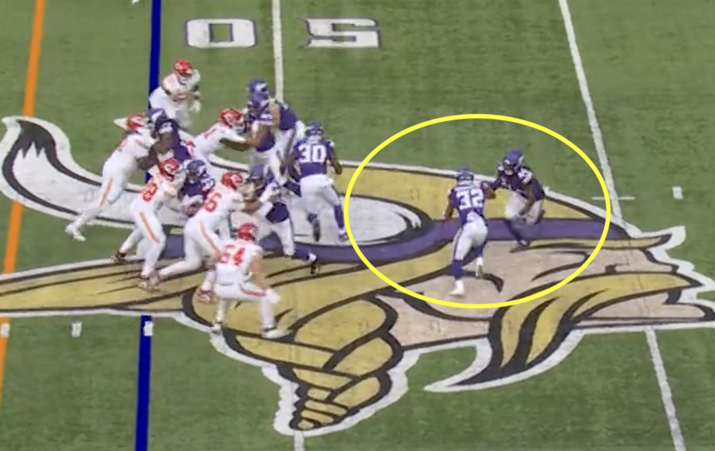 The Vikings executed a brilliant fake punt by playing tricks with a safety and running back