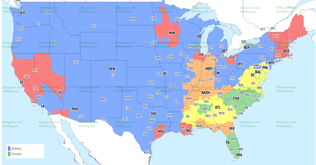 Ravens vs. Titans: TV broadcast map for Week 6