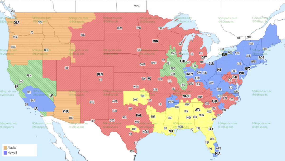 TV broadcast map for Bucs vs. Falcons in Week 7