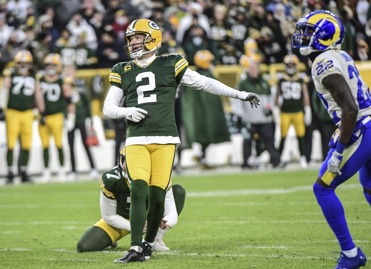 Rams working out kickers Wednesday, including Mason Crosby