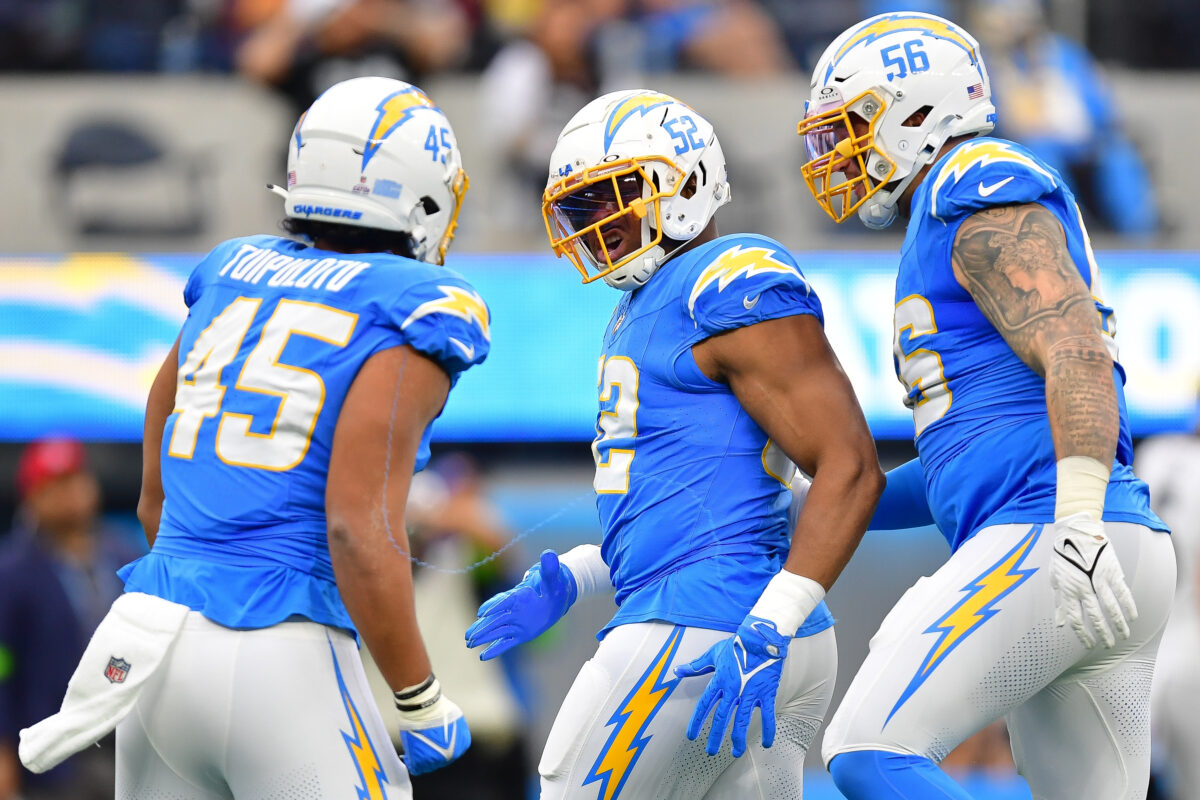 Chargers defensive snap count leaders at the bye week