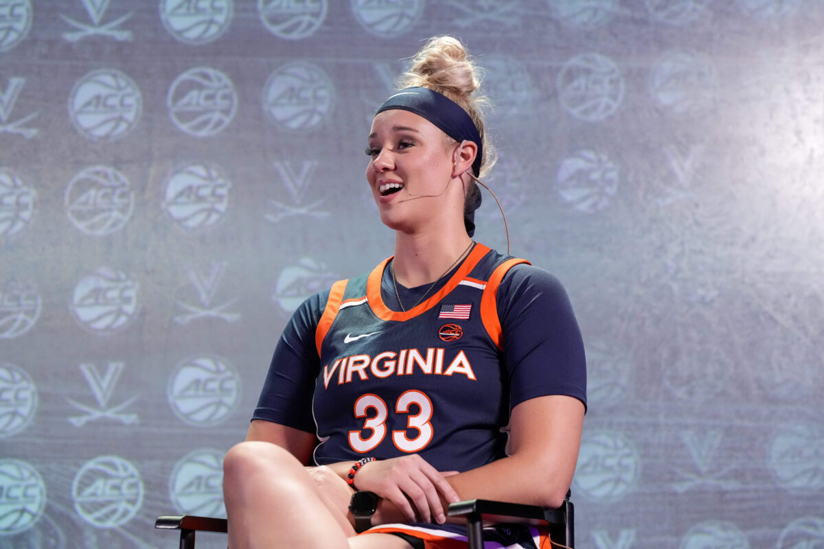 UVA star Sam Brunelle jokingly said her head coach ‘wouldn’t jump over a rock’ in fake scouting report