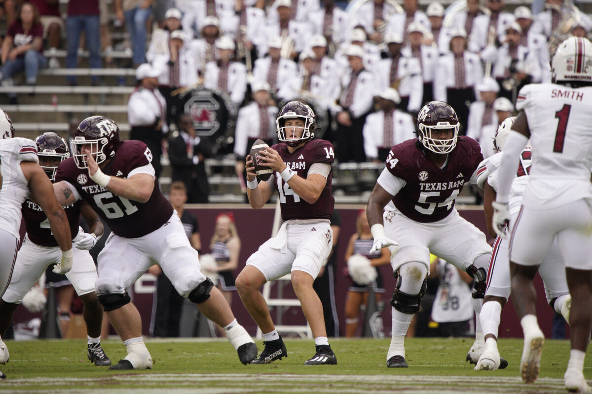Texas A&M’s offense finds second quarter spark, leads South Carolina 21-7 at halftime