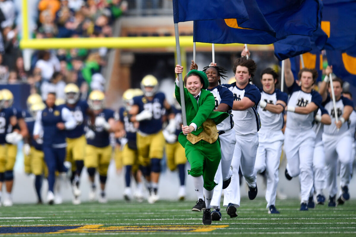 First female Notre Dame Leprechaun at football game appears