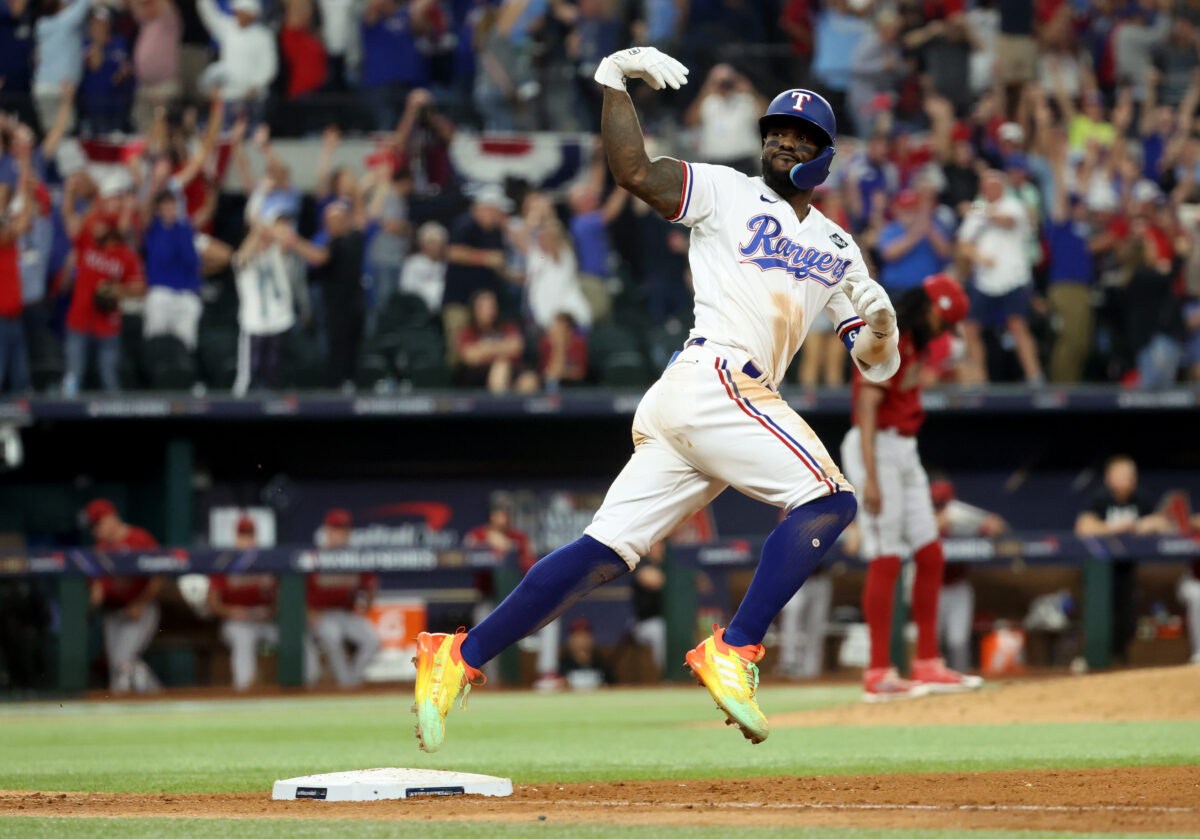 See Adolis Garcia’s 11th-inning walk-off homer to secure World Series Game 1 win for Rangers