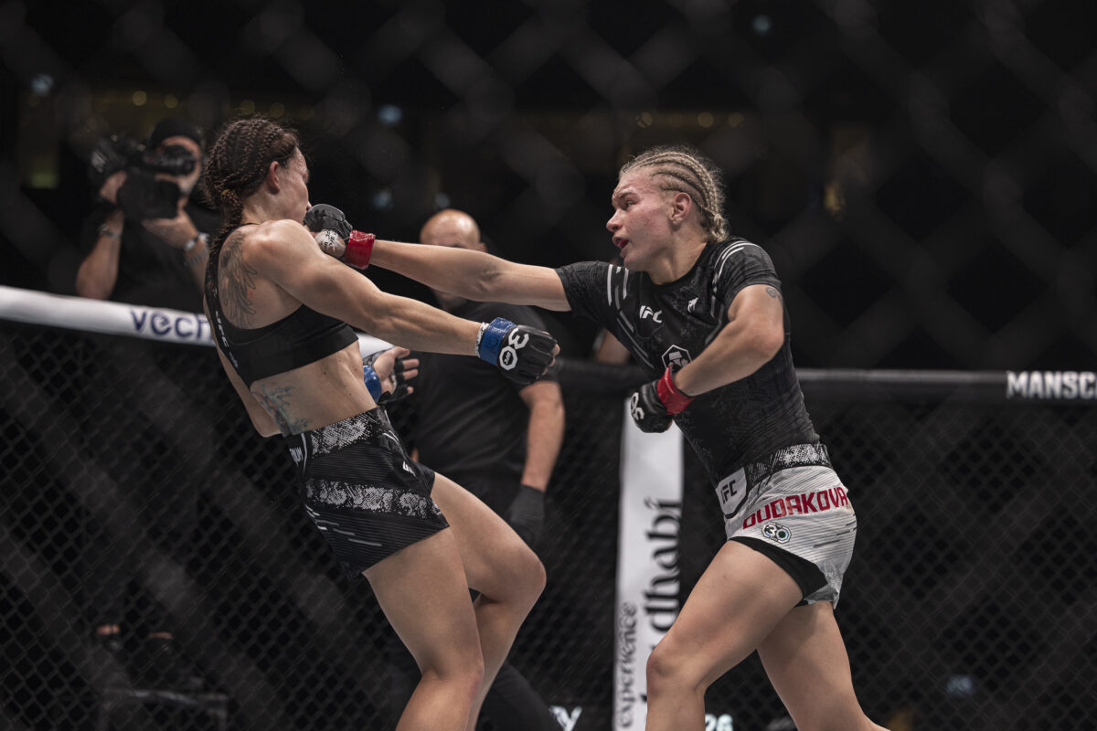 Viktoriia Dudakova def. Jinh Yu Frey at UFC 294: Best photos from Abu Dhabi