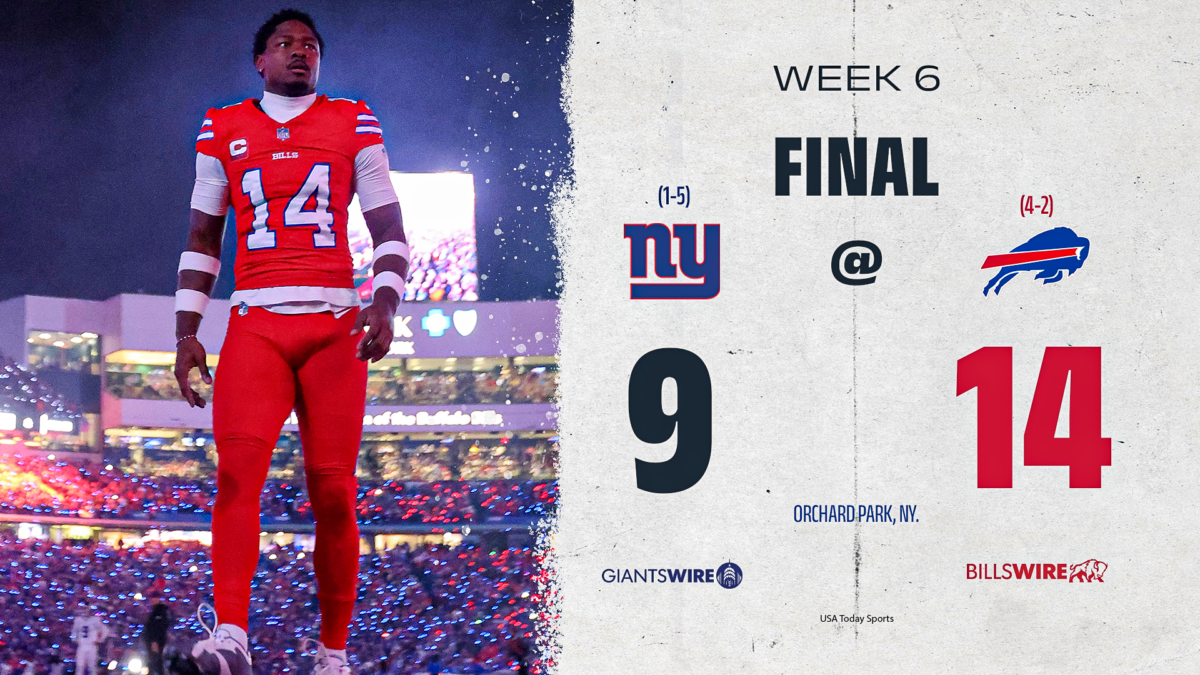 Endzone again eludes Giants in 14-9 loss to Bills
