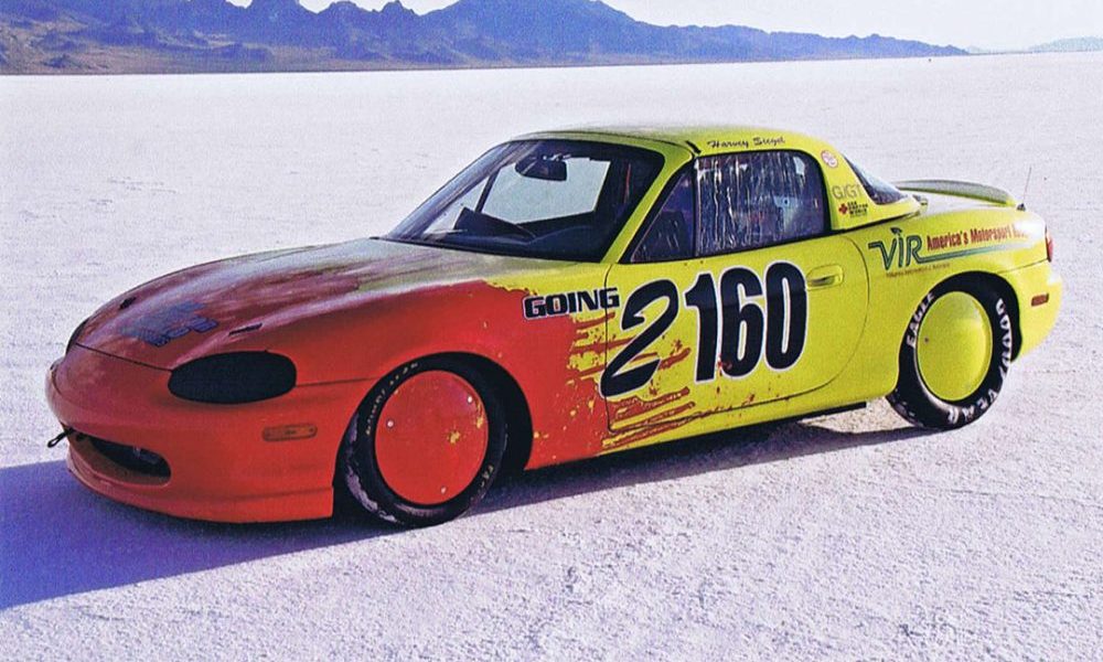 Mazda Miata MX5 racer and Bonneville land speed record holder goes up for bid on BaT to benefit  The Piston Foundation
