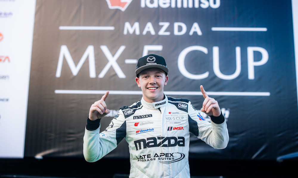 Clever defense earns Zilisch Mazda MX-5 Cup win at Road Atlanta