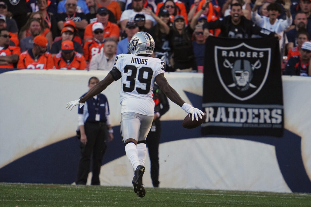 Raiders need CB Nate Hobbs back on the field as soon as possible