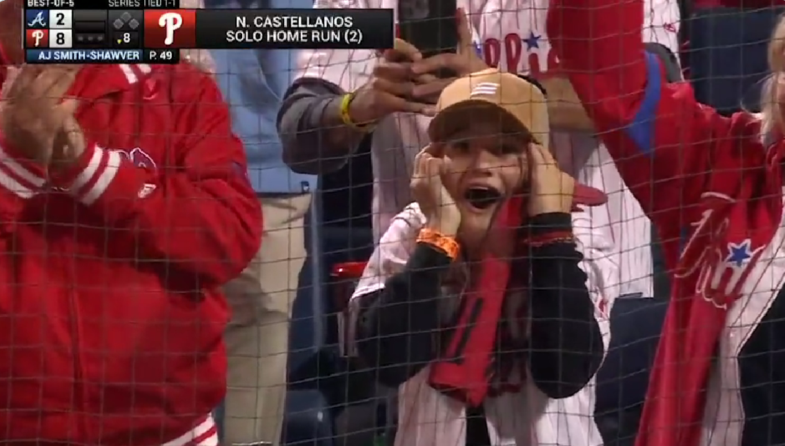 Nick Castellanos’ son Liam had the most adorable reaction to his dad’s second homer in Phillies win