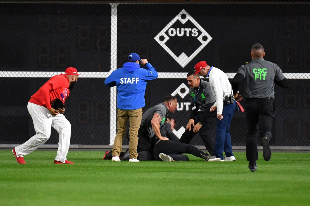Phillies pitchers couldn’t contain themselves after security brutally tackled a fan on the field