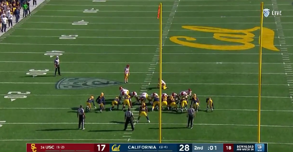 USC – Cal finished its 2nd quarter after halftime in bizarre sequence
