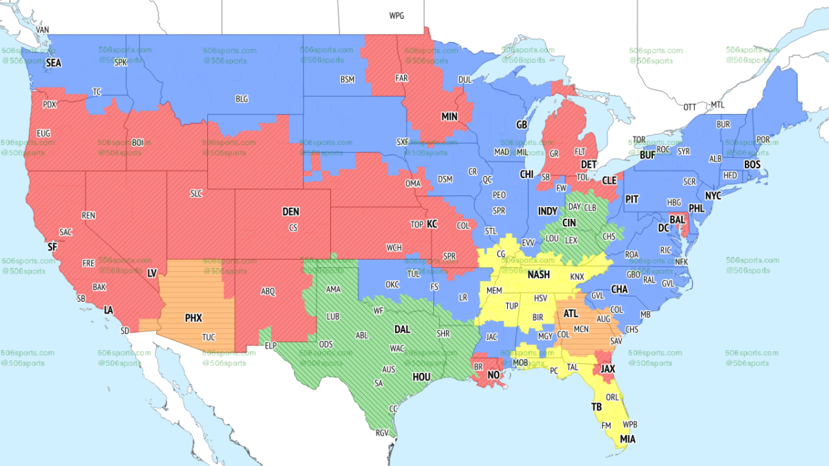 NFL TV coverage maps for Week 10