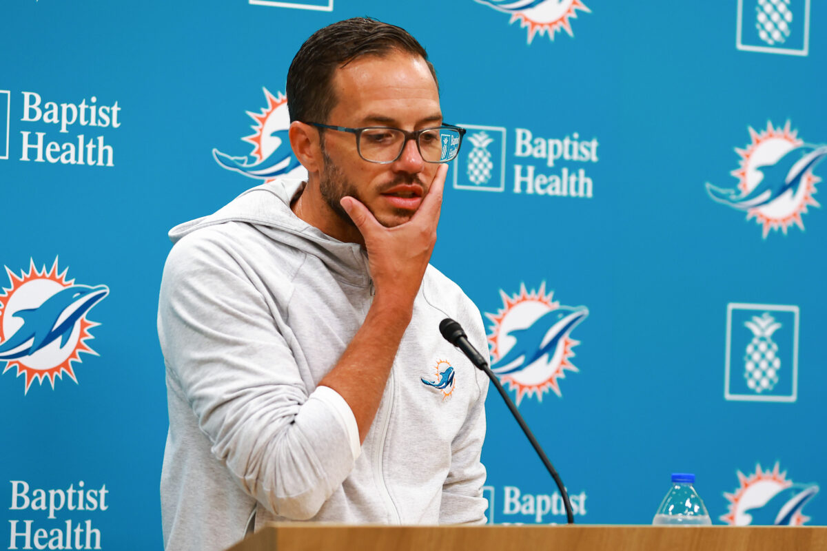 WATCH: Dolphins HC Mike McDaniel opened his media availability in Germany as only he could