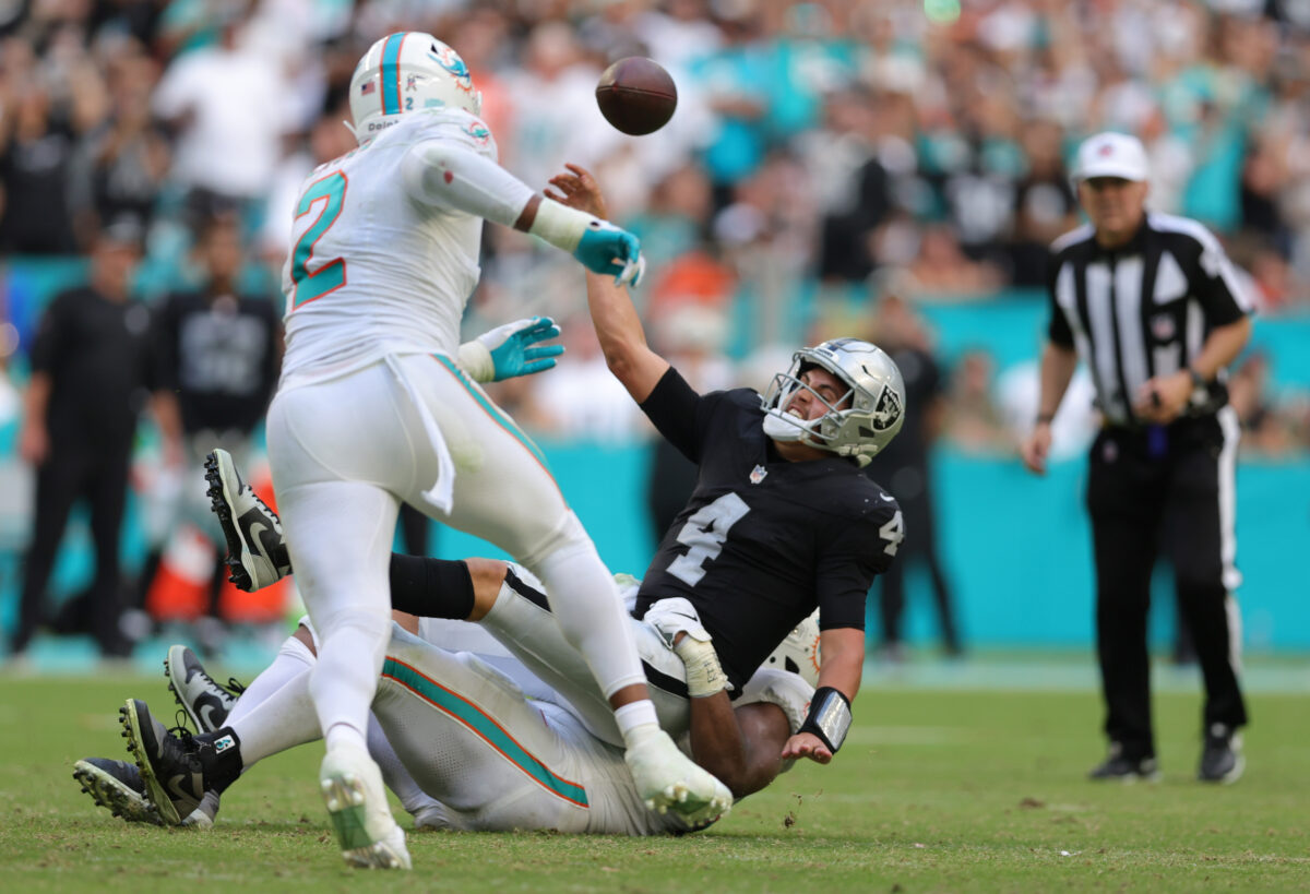 Raiders defense gave their offense far more opportunities than they deserved in loss in Miami