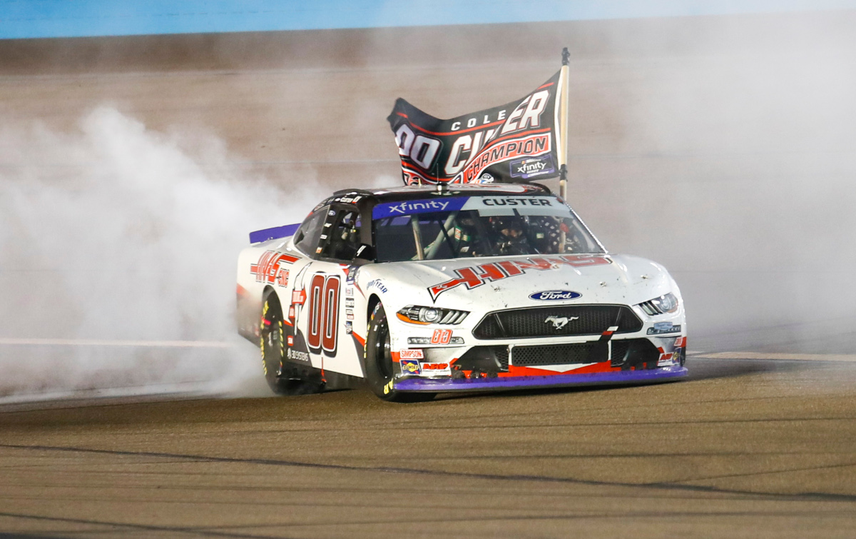Custer wins three-wide overtime battle for Xfinity title at Phoenix
