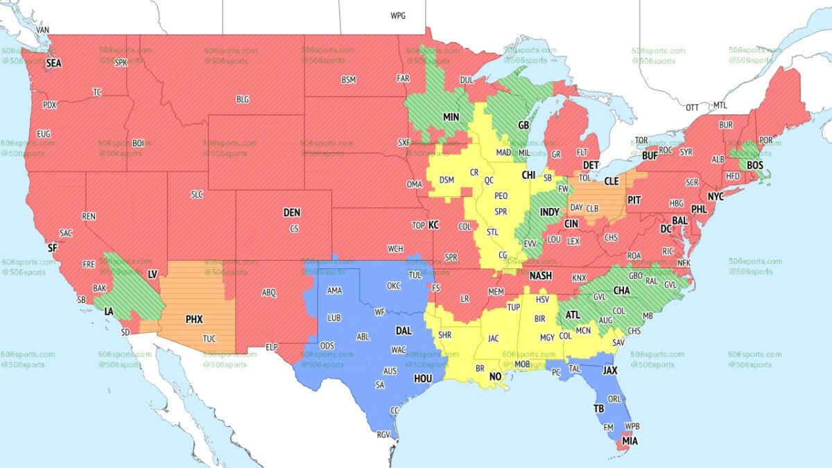 NFL Week 9 TV broadcast maps