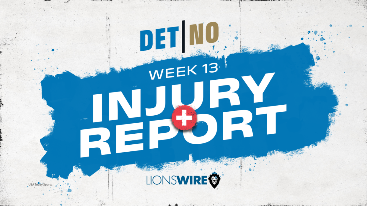 Lions kick off Week 13 with a small injury report