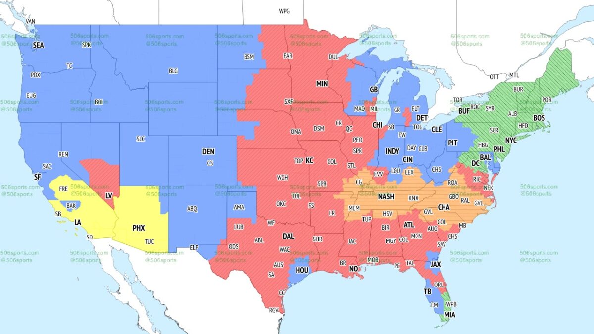 NFL Week 12 TV broacast maps