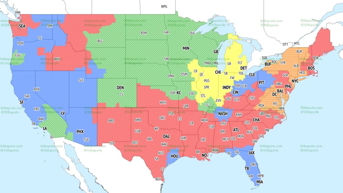 NFL Week 11 TV broadcast maps