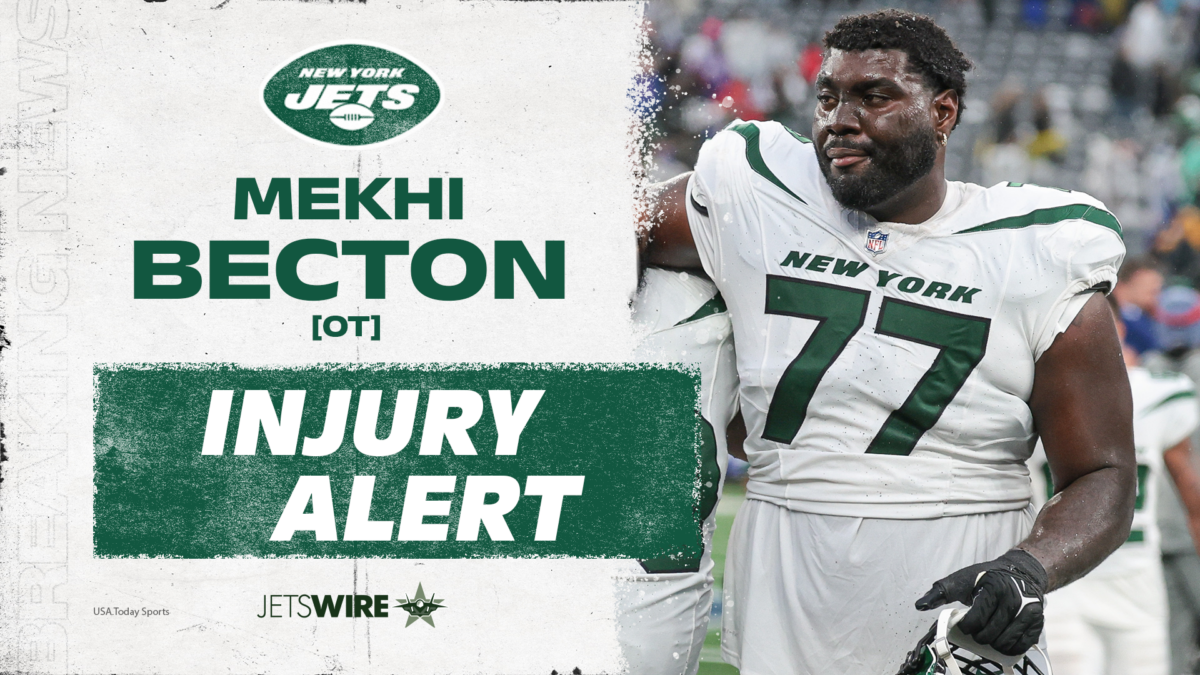 Mekhi Becton carted to locker room with ankle injury, is questionable