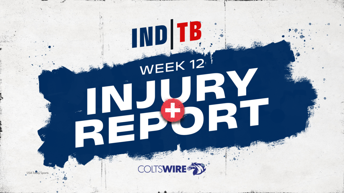Colts vs. Buccaneers: Initial injury report for Week 12