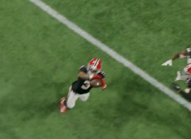 The Falcons brought back the sky cam for Jessie Bates’ ridiculous pick-6 against the Saints