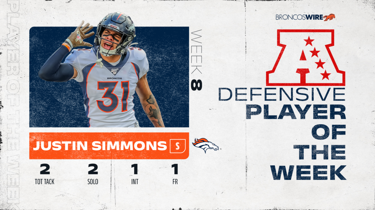 Broncos DB Justin Simmons named AFC Defensive Player of the Week