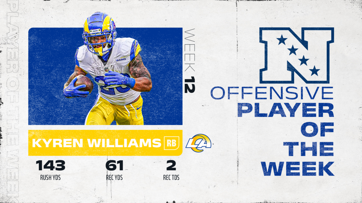Rams’ Kyren Williams becomes 3rd Offensive Player of the Week vs. Cardinals