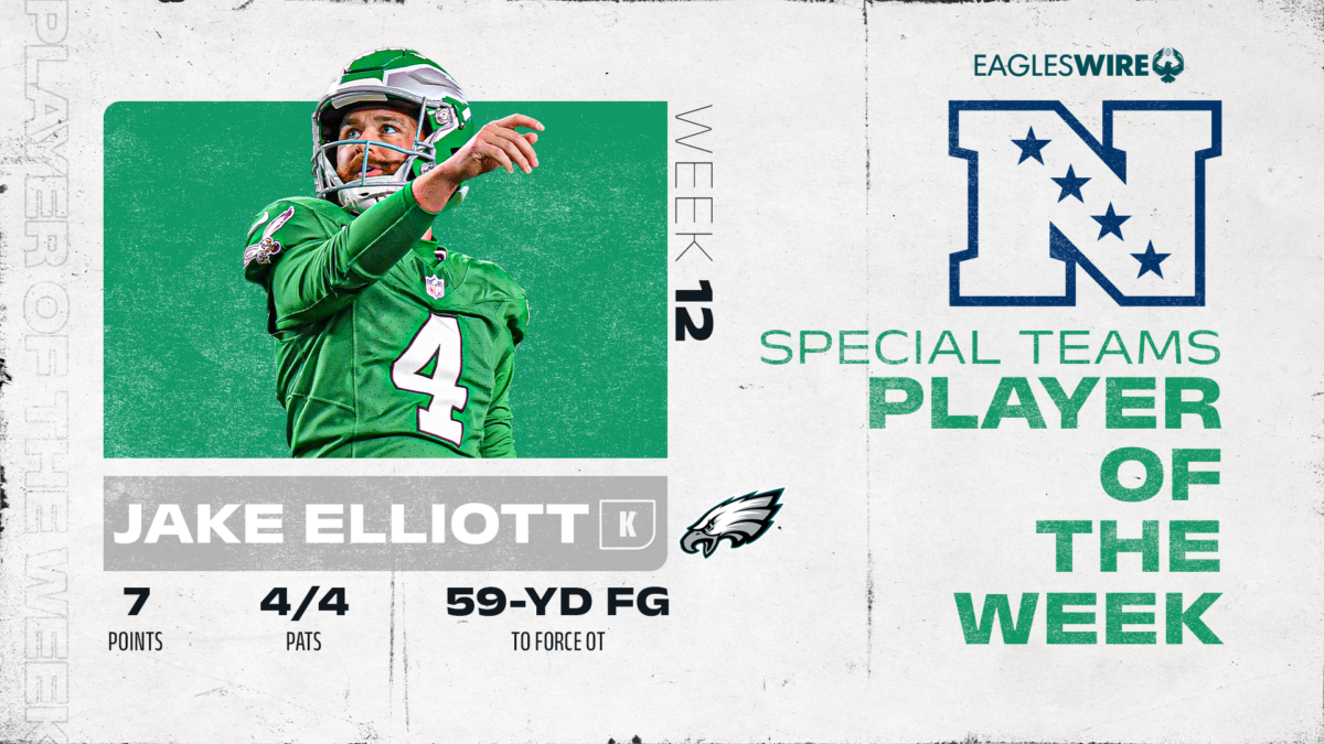 Jake Elliott named NFC Special Teams Player of the Week for 3rd time this season