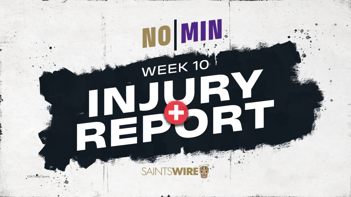 Initial Saints injury report has few surprises for Week 10 vs. Vikings