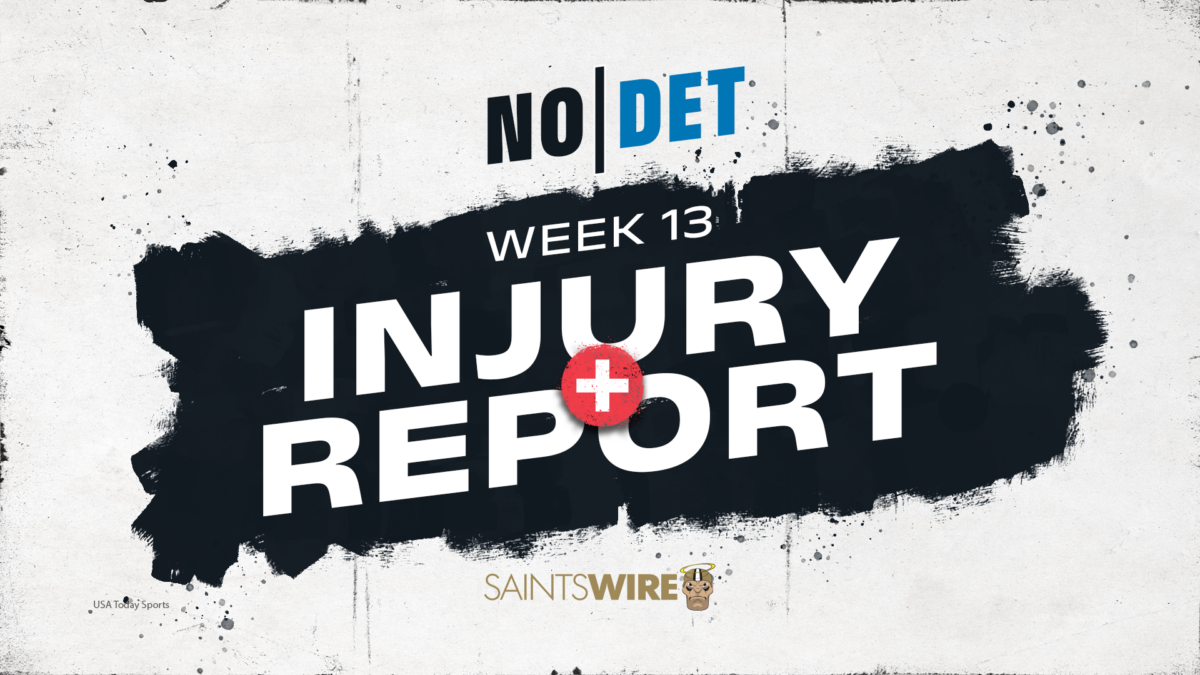 Saints share a long list of players on first Week 13 injury report vs. Lions