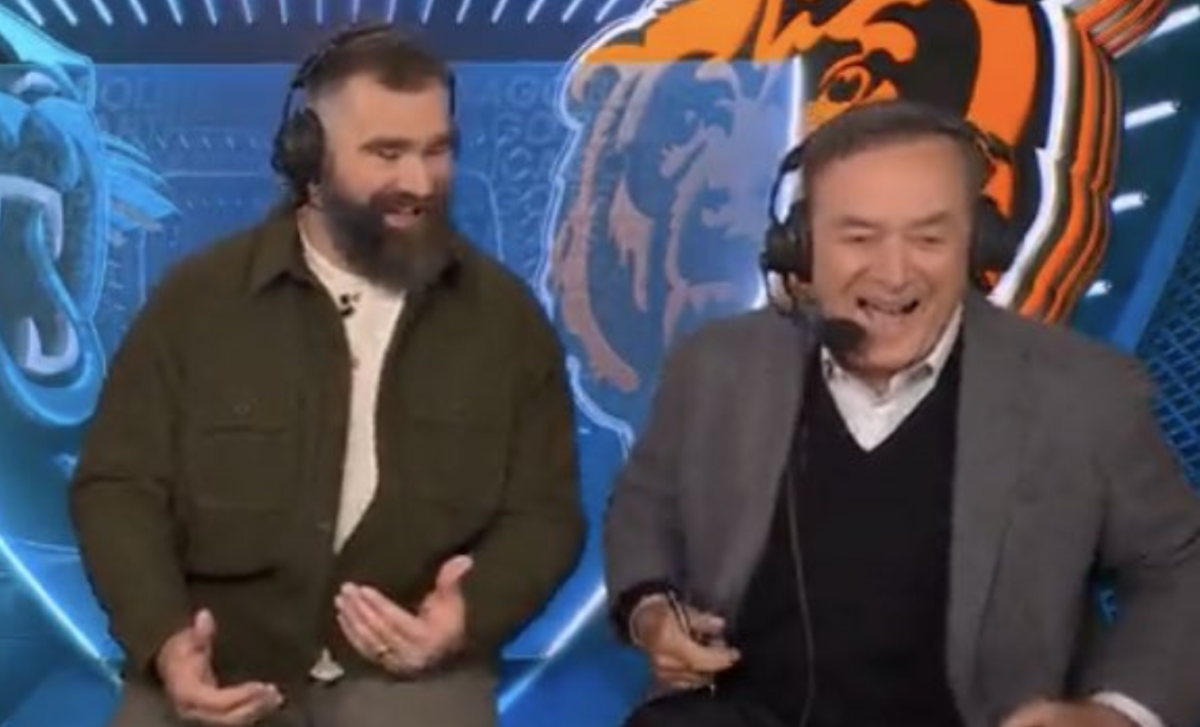 Al Michaels seemed overjoyed that Jason Kelce’s TNF appearance temporarily saved him from Bears-Panthers