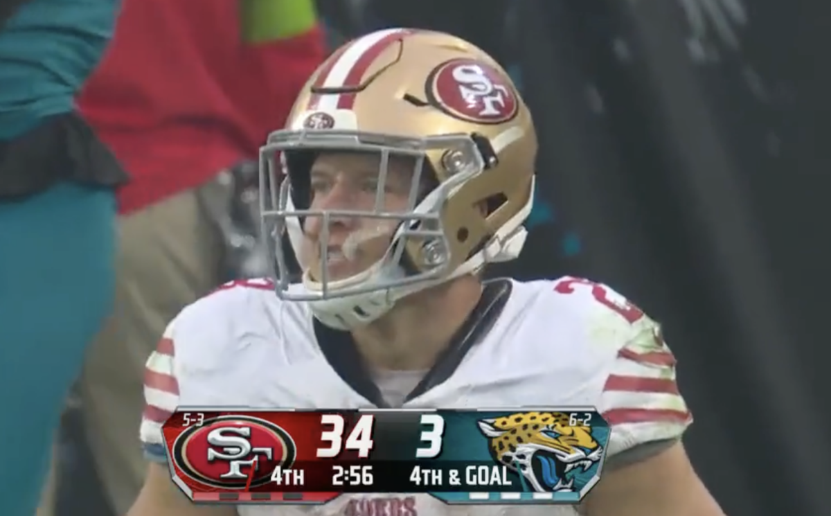 NFL fans blasted the 49ers for recklessly trying to keep Christian McCaffrey’s TD steak alive while up 31 points