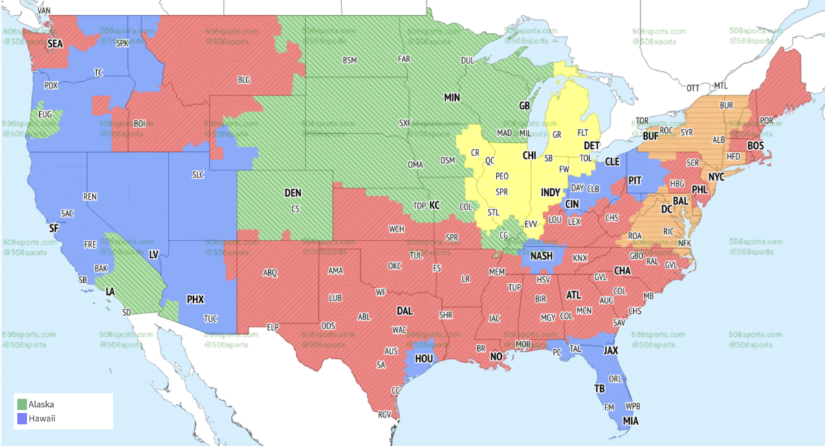 TV broadcast map for Bucs vs. 49ers in Week 11