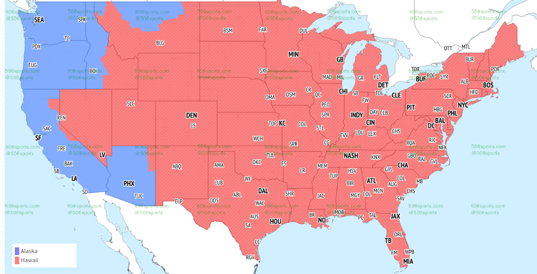 TV Broadcast map for Week 11 slate of NFL games